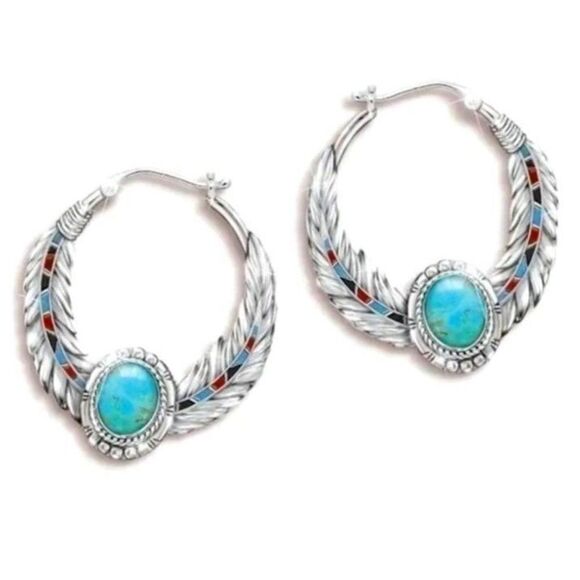 Vintage ladies Feather boho style jewelry set - Picture 7 of 10